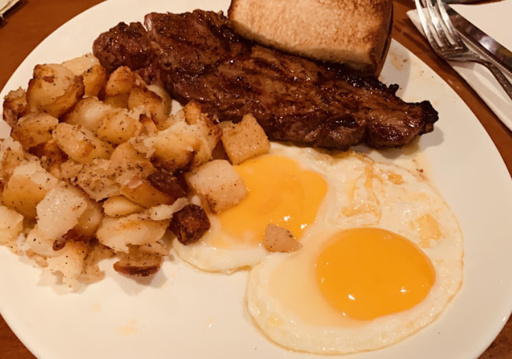 Ellis Island Cafe signature dishes Steak and Eggs
Prime Rib
Chicken Fried Steak